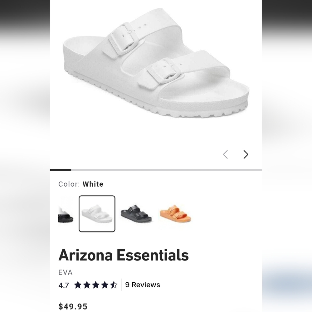 Birkenstock Arizona Essencials White Sandals Size EU44 / US 11